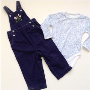 GYMBOREE NAVY BLUE GIRLS OVERALLS