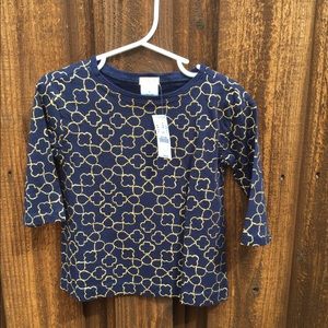 Girls gold and navy dressy top [toddler]