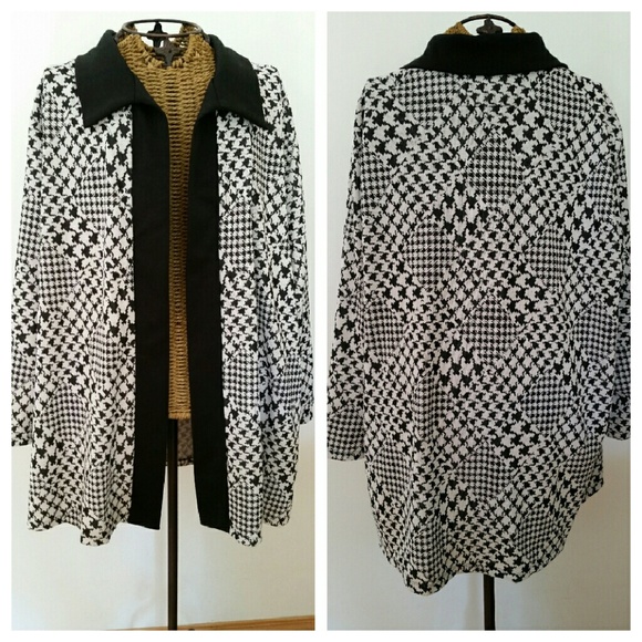 Slinky Brand  Jackets & Blazers - SLINKY BRAND hounds tooth blazer jacket 1X