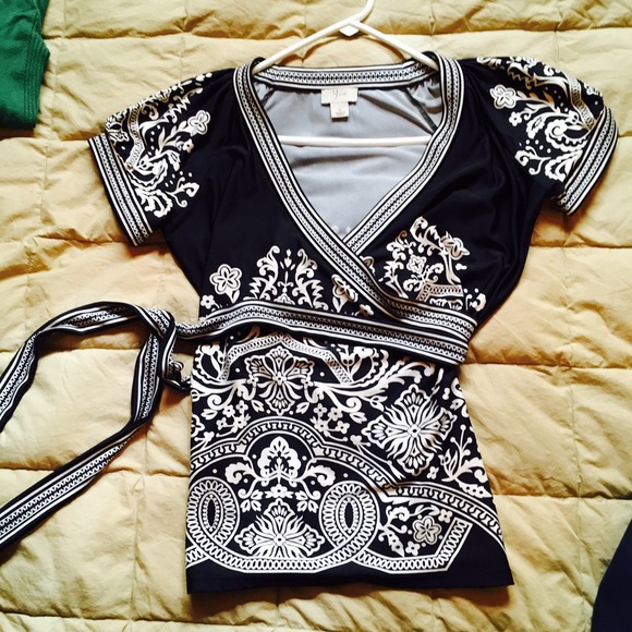 Cute top, Yves, size S, black and white
