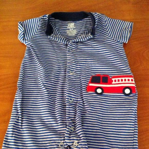 Child of Mine by Carter's Striped One Piece Short Set Jumper