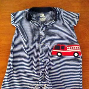 Child of Mine by Carter's Striped One Piece Short Set Jumper