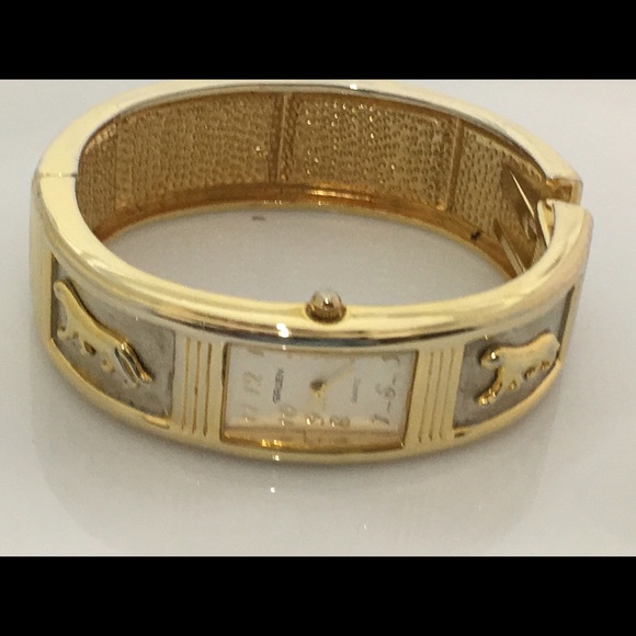 Gruen Panther 2 Tone Bangle Watch Two Tone Panther Bracelet Watch by Gruen – PreAdored® main image 2