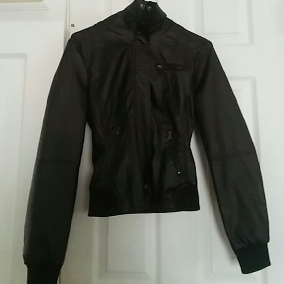 Cute faux leather coat