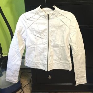 Arden B white leather jacket