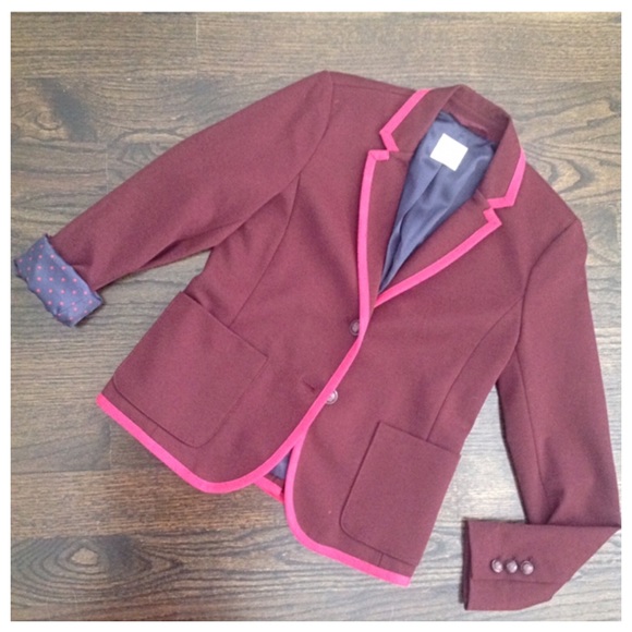 GAP Jackets & Blazers - Gap Burgundy & Pink Academy 2 Button Blazer