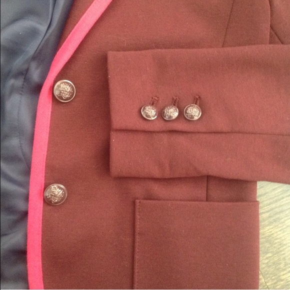 Gap Burgundy & Pink Academy 2 Button Blazer - Picture 2 of 4