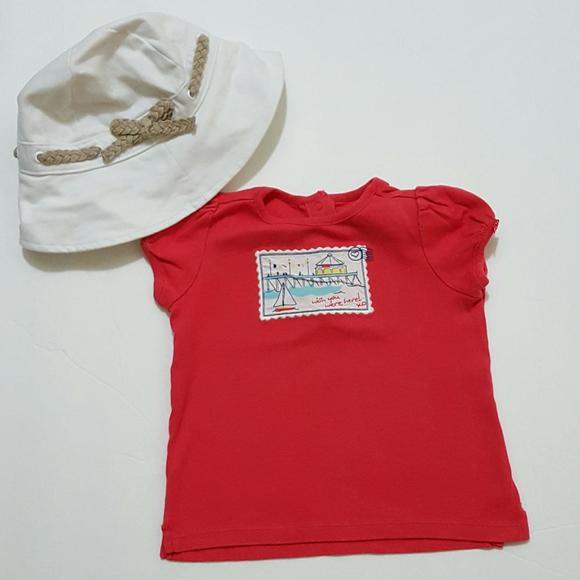 Janie and Jack Shirt and Hat Set