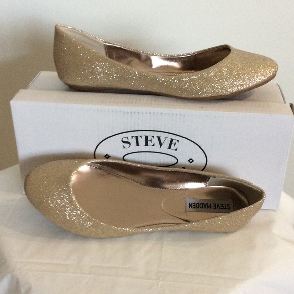 Steve Madden Heaven Gold Glitter Ballet Flats