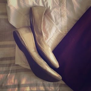 Gold Metallic Ballet Flats