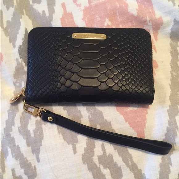 NWOT GiGi New York Black Python Wristlet