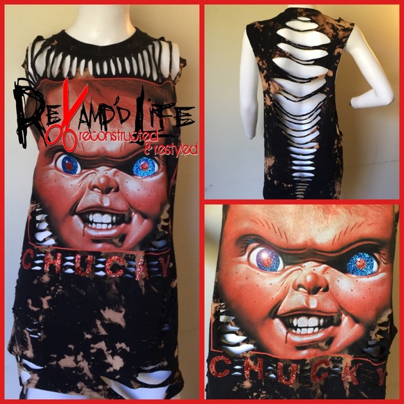 CHUCKY'S BACK! • distressed Child's Play tshirt - Picture 3 of 3