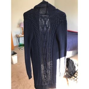 Navy blue long cardigan