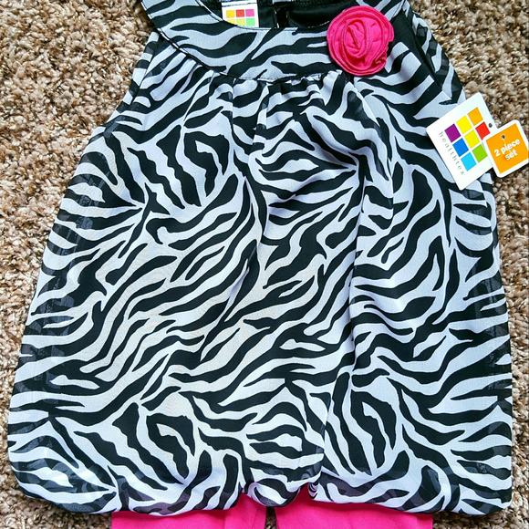 Other - Nwt Healthtex Zebra dress (top) and shorts set 3T
