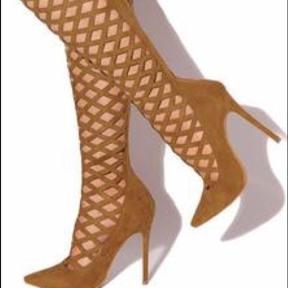 Mocha Diamond Cut Knee high boot! - Picture 1 of 2