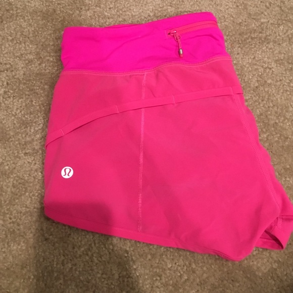 Hot pink lululemon running shorts