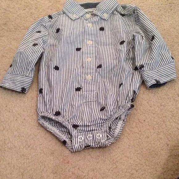 Osh Kosh Button Down Shirt Onesie