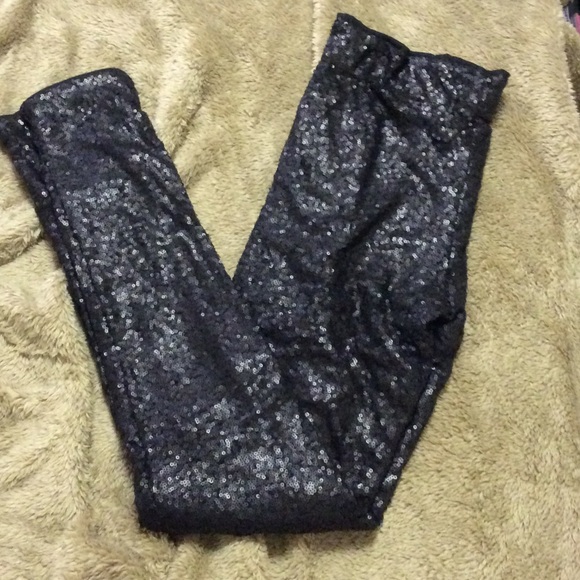 Black sequin leggings