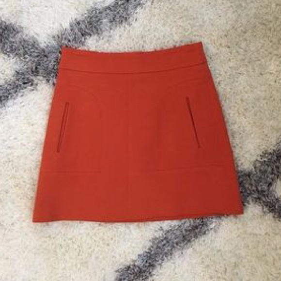 Zara tangerine A-line skirt