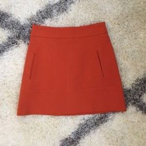 Zara tangerine A-line skirt