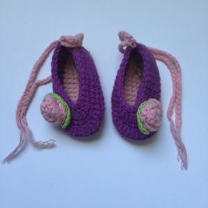 Purple crochet shoes