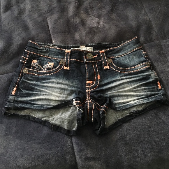 Hot Pink trimmed Denim shorts