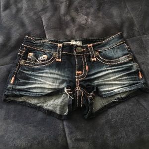 Hot Pink trimmed Denim shorts