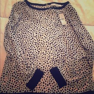 Black & off white blouse