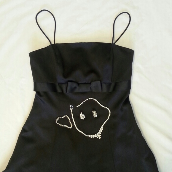 David's Bridal Dress Black Satin 2