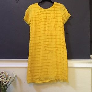 Kate Spade yellow tiered chiffon dress size 8
