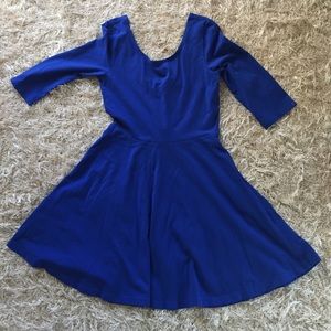 Express long sleeve blue mini dress
