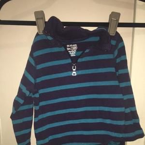 Children's Place Mock zip striped long sleeve