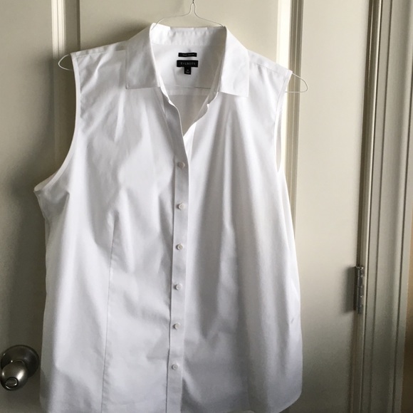 White sleeveless blouse