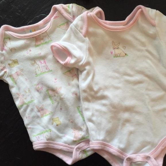 Absorba pair of bunny onesies