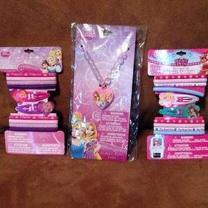 Disney princesses necklace and hair accessories