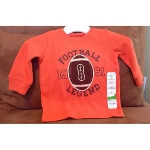 Brand new jumping beans 12 months football long sleeve shirt