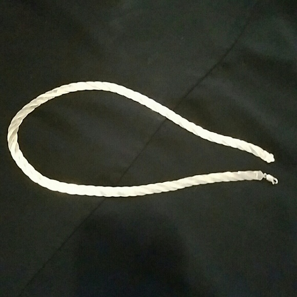 STERLING SILVER BRAIDED HERRINGBONE 24" NECKLACE