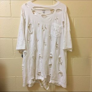 Distressed Vintage Oversized White T-Shirt