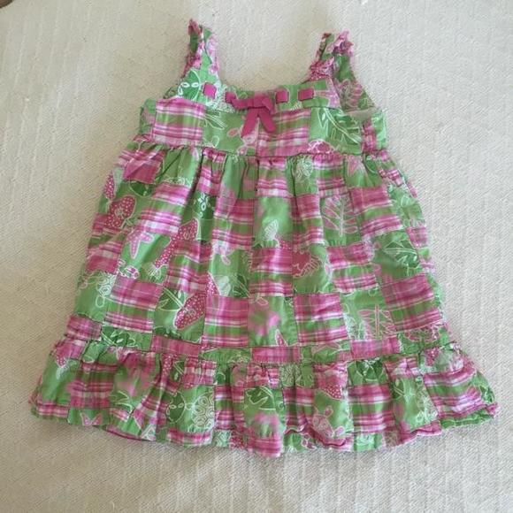 Cute pink and green patchwork summer dress