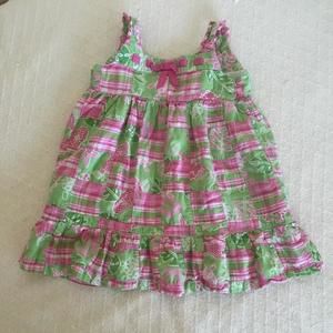 Cute pink and green patchwork summer dress