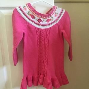 Gymboree pink sling sleeve sweater dress size 2t