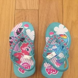 My little pony flip flops with ankle strap size 7/8