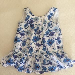 Blue and white floral dress size 2t