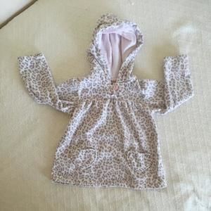 Pink and tan leopard hooded fleece hoodie