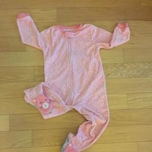 Carter's fleece leopard print footed sleeper size 24 months
