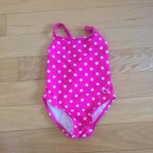 OP pink and white polka dot swimsuit size 18 months