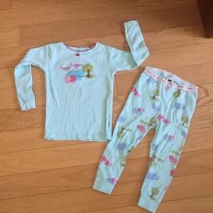 Baby Gap cotton 2 piece "happy hippos" pajama set size 2 years