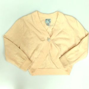 Anthropologie pink bolero style cardigan