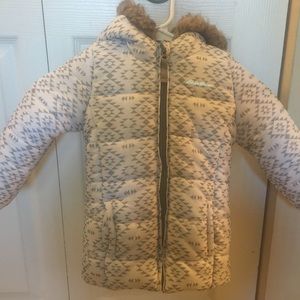 Eddie Bauer Hooded Puffer Toddler Jacket Fur Trim
