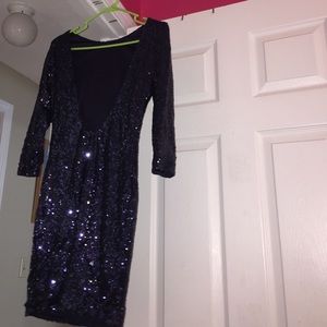 PRICE DROP **TOBI Long Sleeve Navy Sequin Dress